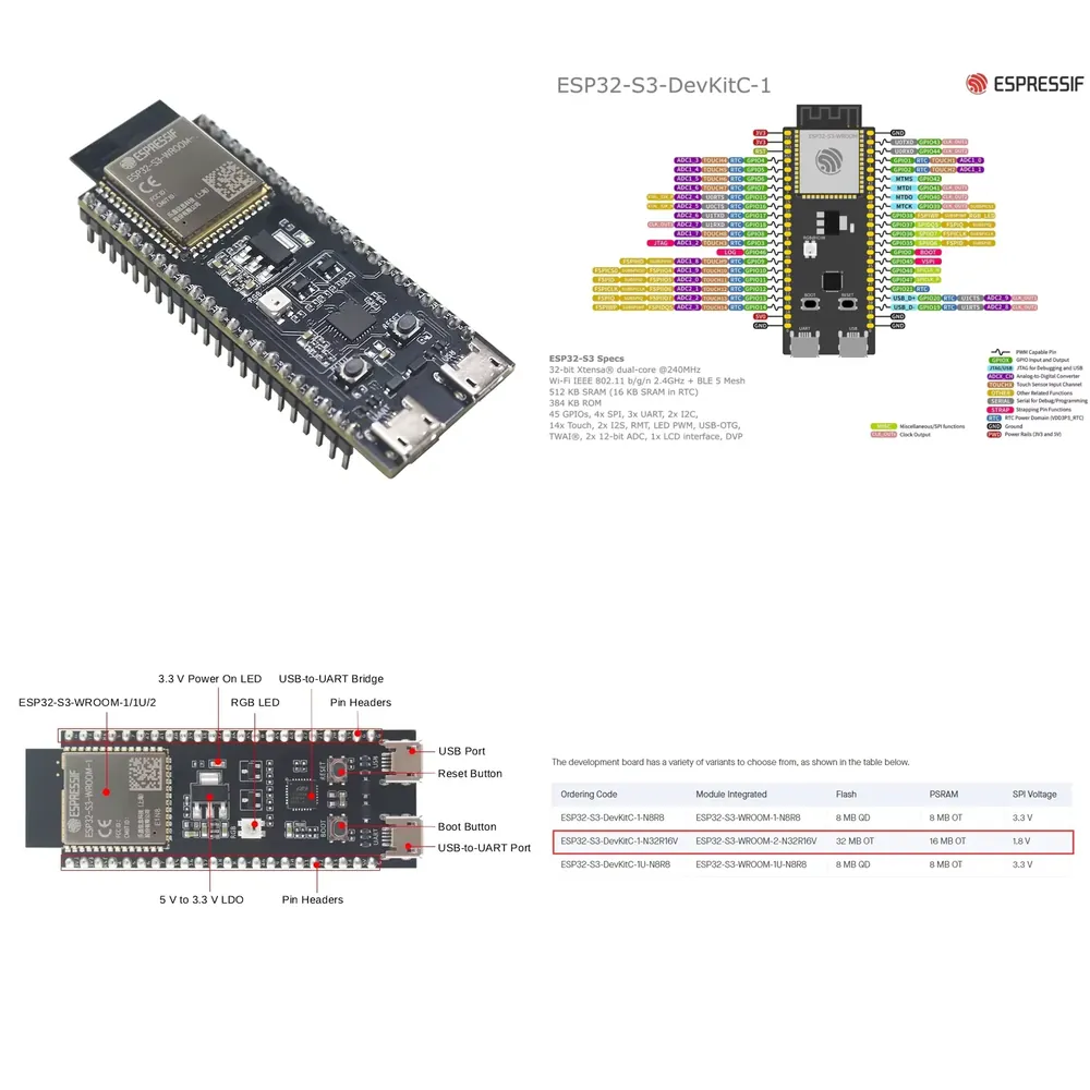 Esp32 - Espressif ESP32-S3-DevKitC-1 Development Board, featuring the