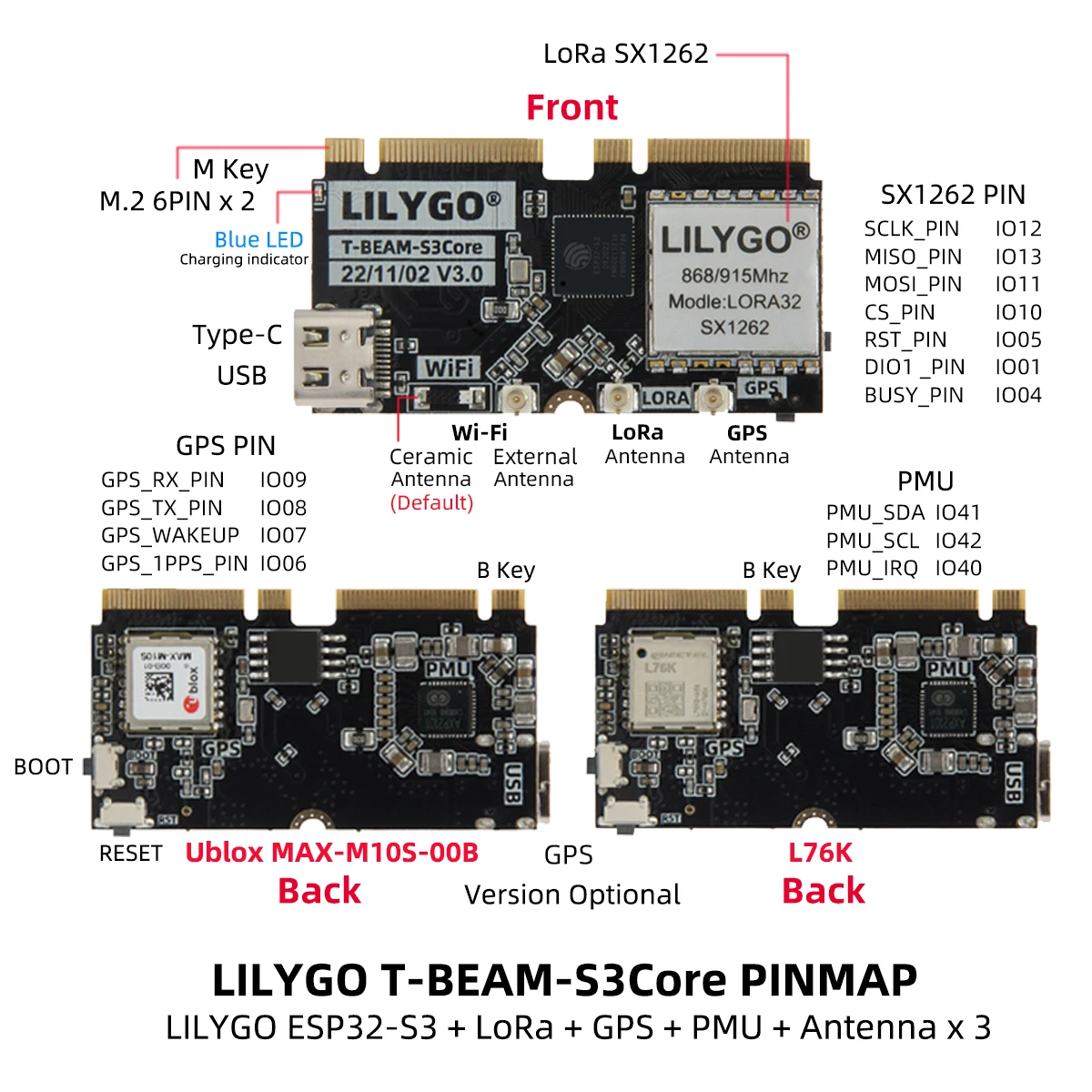 LILYGO T-BEAM-CORE V3.0 L76K U - огляд і ціна Esp32