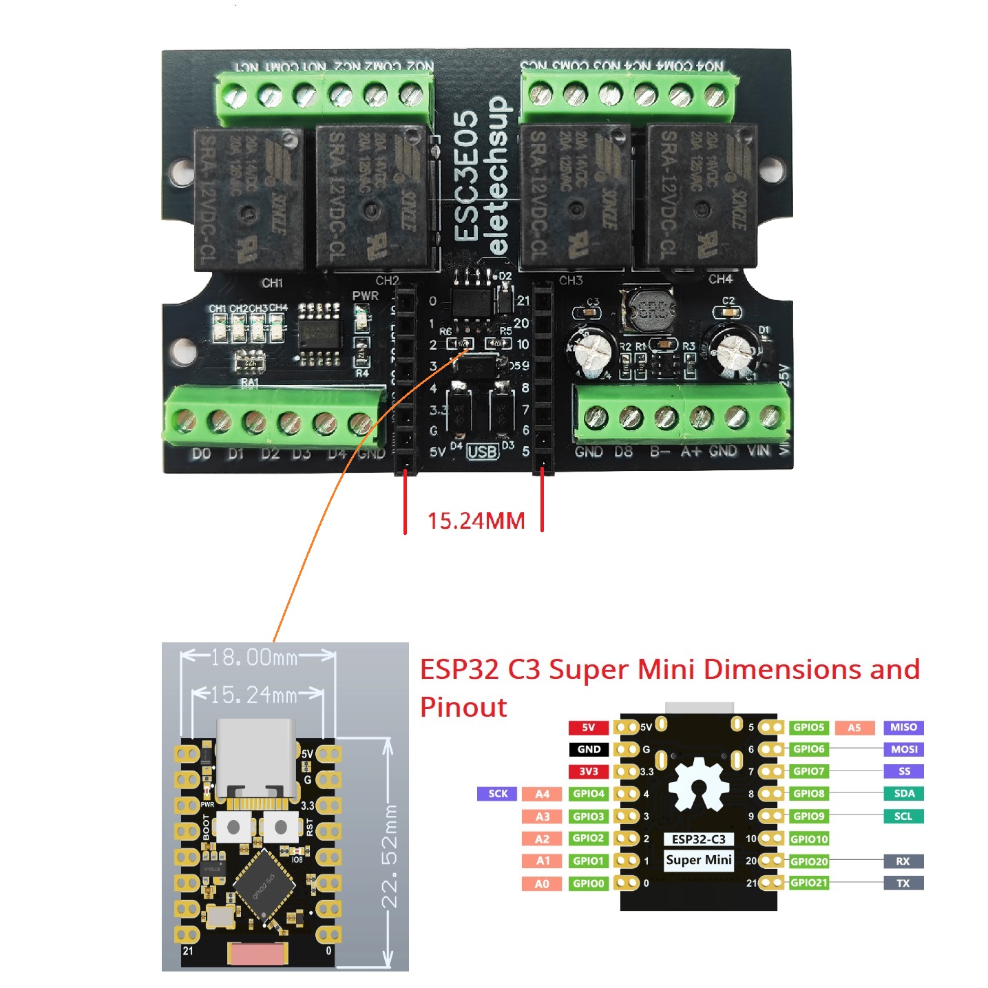 ESC3B04 ESP32-C3 Industrial Re - огляд і ціна Esp32 C3