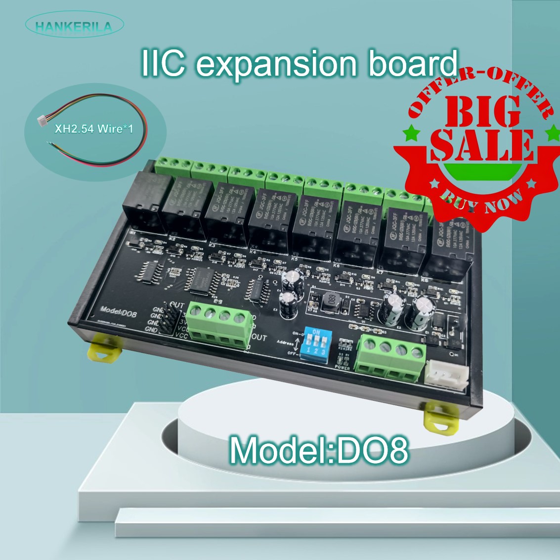 I2C extension Relay Board DO8  - огляд і ціна Espressif Esp32