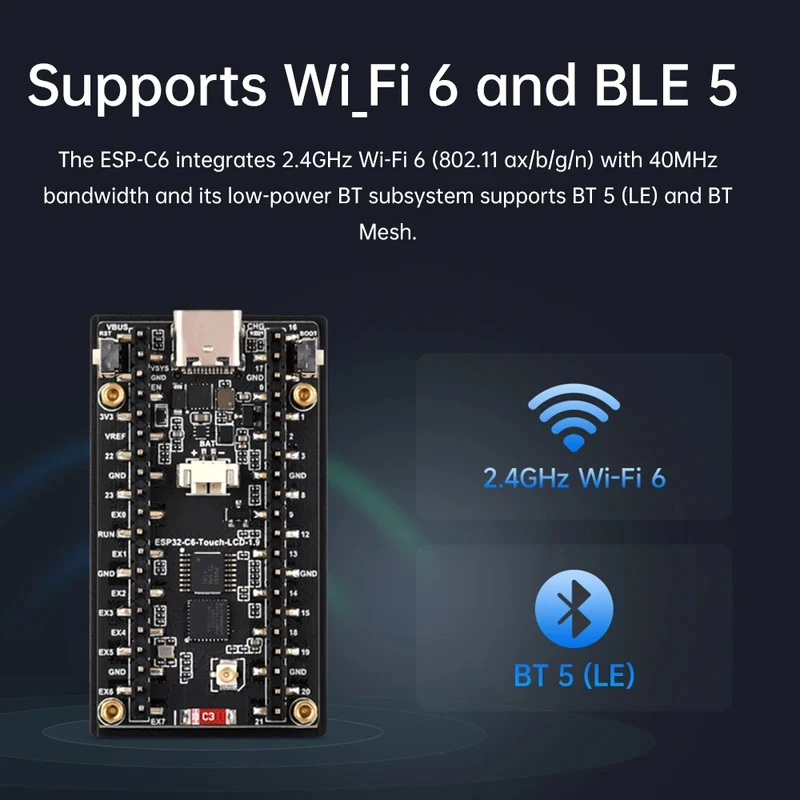 ESP32-C6 1.9-Inch LCD Screen D - огляд і ціна Esp32 Uart Module