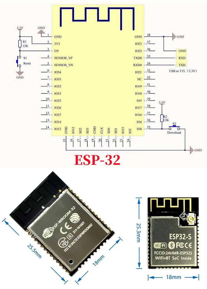 ESP32 ESP-32S ESP-12E ESP-12F  - огляд і ціна Esp8266